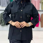 شومیز مانتویی دوجیب سگک دار (پک 4 عددی)