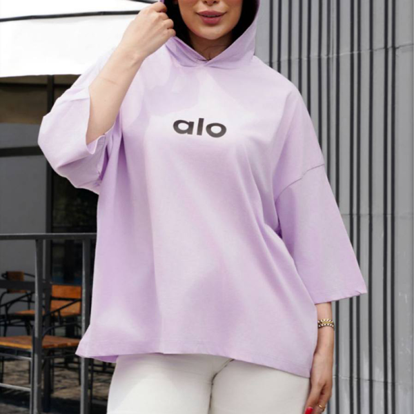 تیشرت باکسی کلاهدار alo (پک 4 عددی)