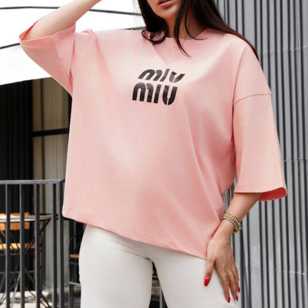 تیشرت باکسی کلاهدار miumiu (پک 4 عددی)