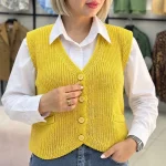 وست جلودکمه یقه هفت (پک 4 عددی)