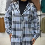 مانتو کلاهدار چهارخونه (پک 4 عددی)