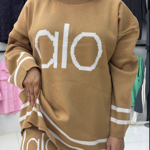 ست بلوز و شلوار بافت alo (پک 3 عددی)