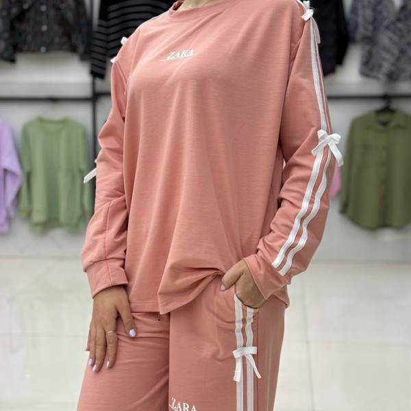 ست بلوز و شلوار بگ پاپیونی zara (پک 4 عددی)