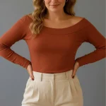 بلوزاستین بلند یقه قایقی (پک 6 عددی)