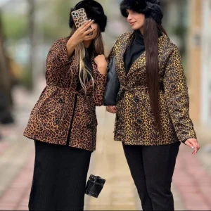 مانتو بارونی پلنگی خورشید (پک 3 عددی)