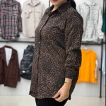 مانتو یقه شکاری پلنگی (پک 4 عددی)