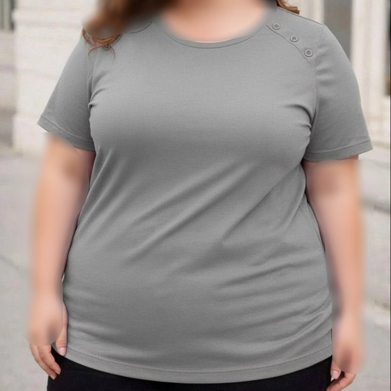 تیشرت فول قواره دکمه مورب ( پک 5 عددی )