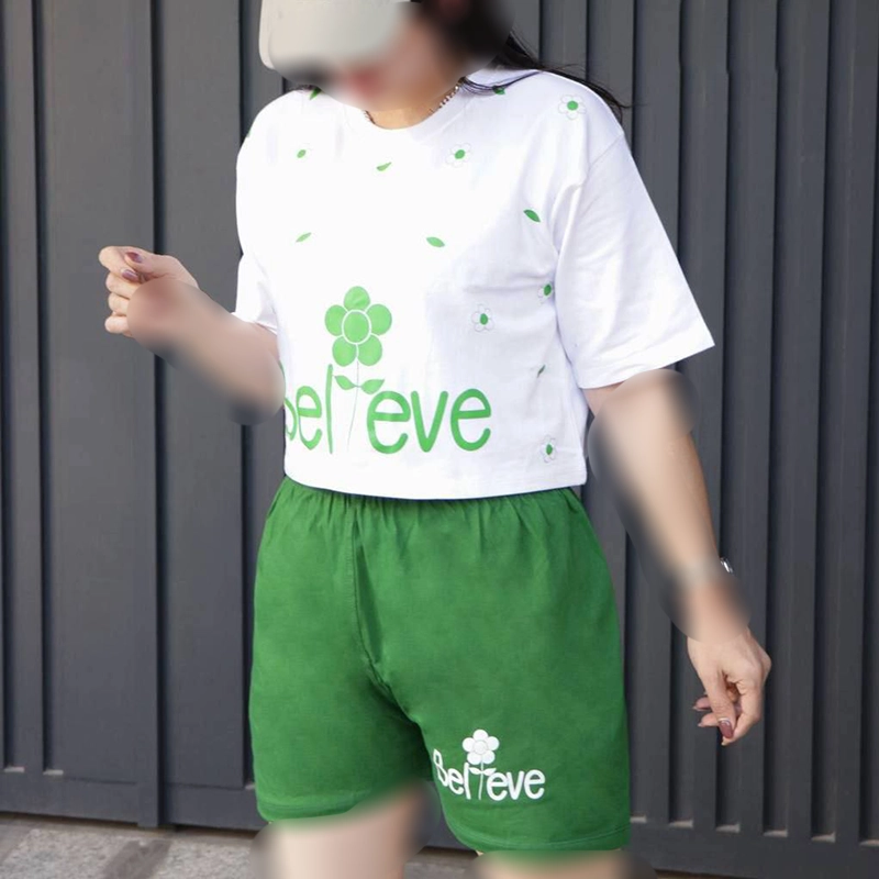 ست کراپ و شورتک فانتزی ( پک 4 عددی )