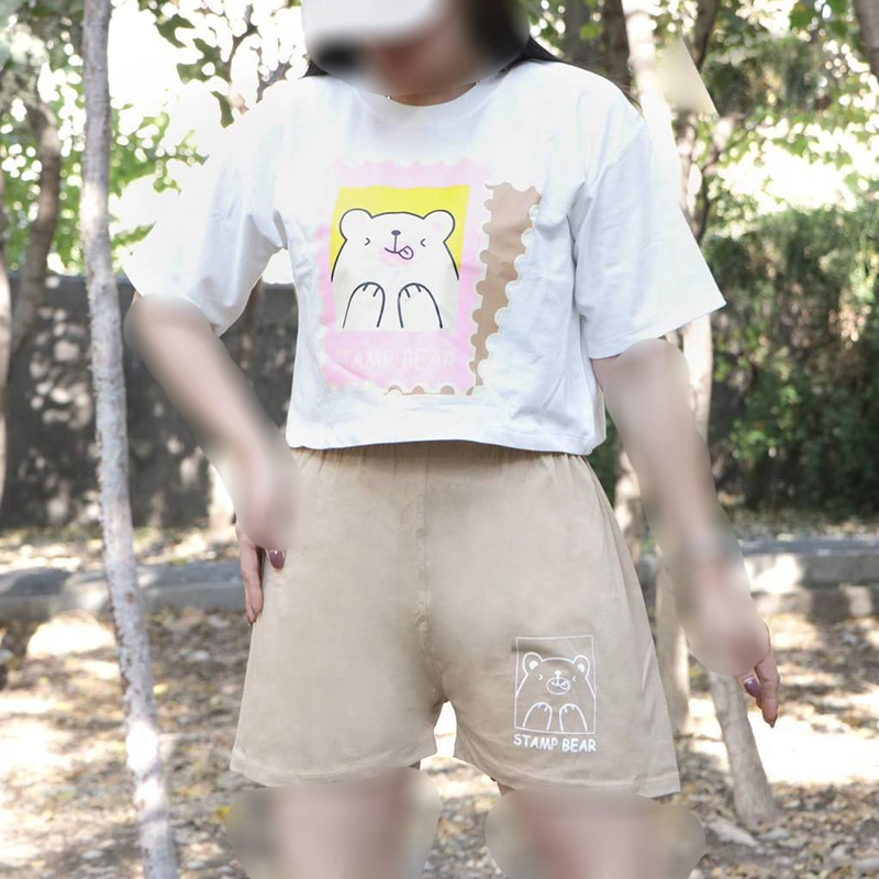 ست کراپ و شورتک فانتزی ( پک 4 عددی )