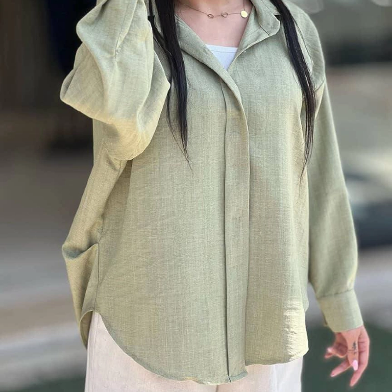 مانتو دکمه مخفی بغل هلال ( پک 6 عددی )