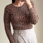 بلوز تمام چاپ پلنگی ( پک 4 عددی )