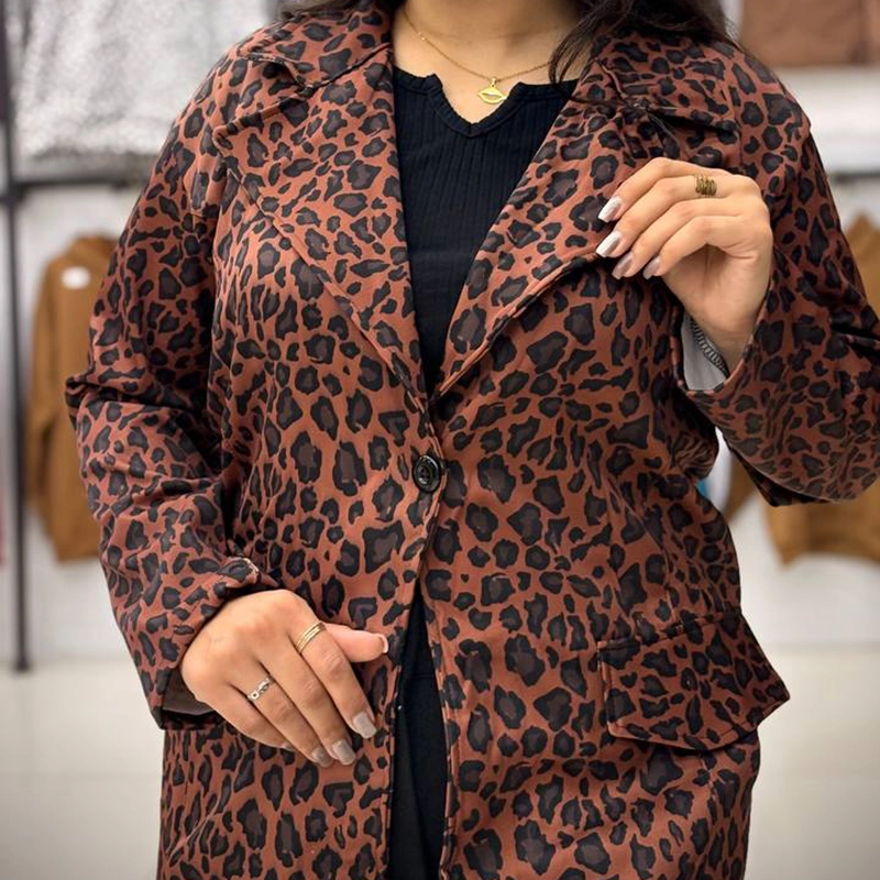 مانتو کتی پلنگی پنس دار (پک 2 عددی)