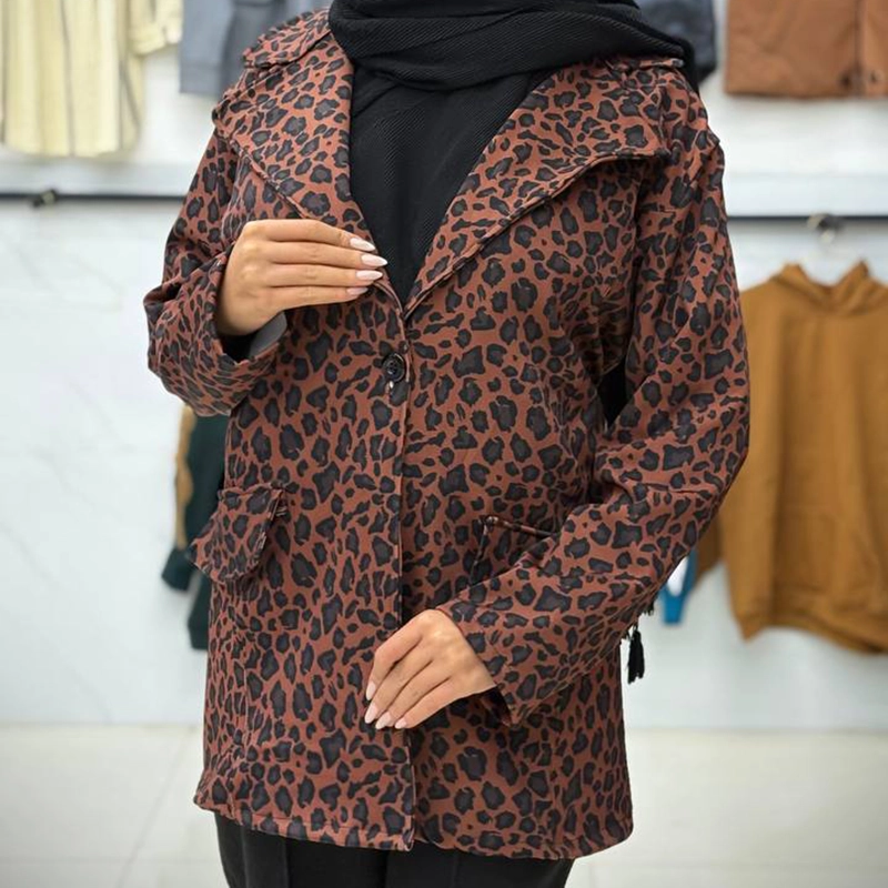 مانتو کتی پلنگی پنس دار (پک 2 عددی)