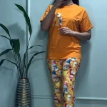 ست تیشرت تک جیب و شلوار مخمل استیکری ( پک 3 عددی )