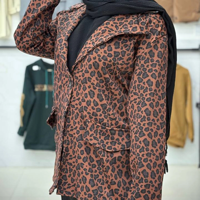 مانتو کتی پلنگی پنس دار (پک 2 عددی)