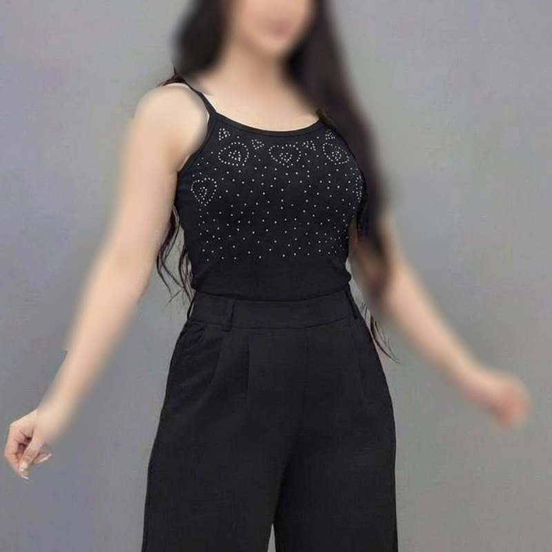 تاپ کراپ دوبندی نگین قلبی (پک 6 عددی)