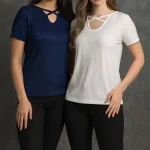 تیشرت یقه ضربدری آکاردئونی (پک 6 عددی)