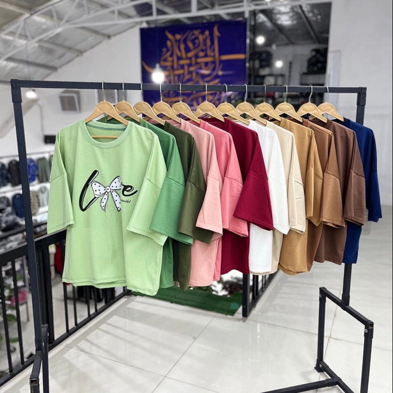 تیشرت باکسی لاو پاپیون (پک 6 عددی)