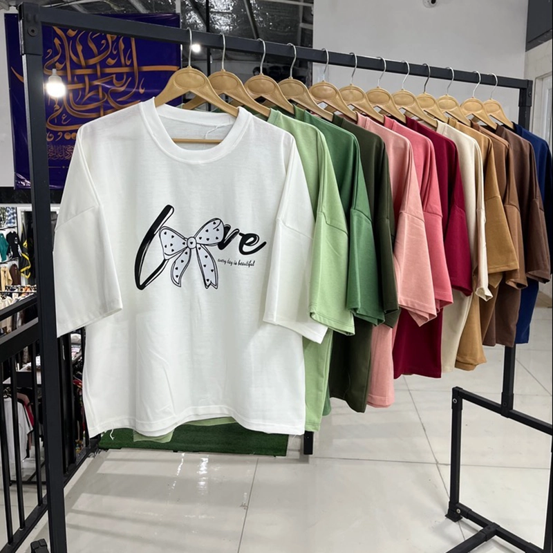 تیشرت باکسی لاو پاپیون (پک 6 عددی)