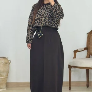 ست بلوز و سارافون پلنگی (پک 2 عددی)