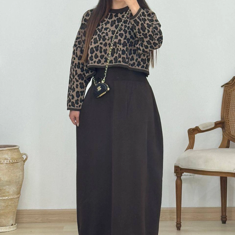 ست بلوز و سارافون پلنگی (پک 2 عددی)