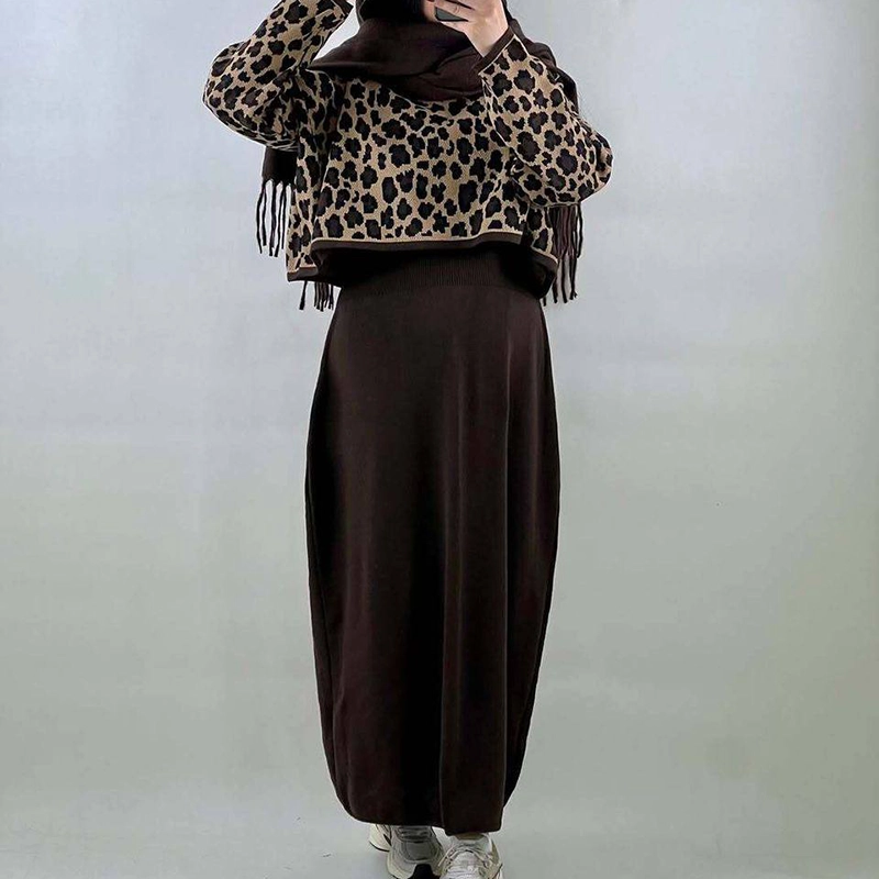 ست بلوز و سارافون پلنگی (پک 2 عددی)