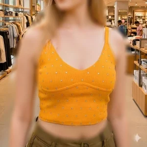 کراپ دوبندی سوتینی نگینی ( پک 5 عددی )