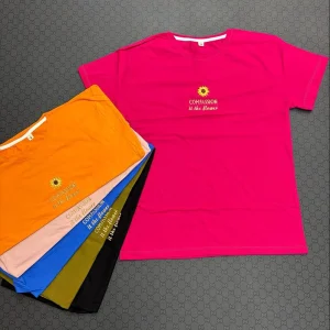 تیشرت پنبه گلدوزی (پک 6 عددی)