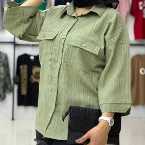 شومیز مانتویی دوجیب شبنم (پک 5 عددی)