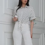 شومیز پایین گره ای توپی (پک 2 عددی)