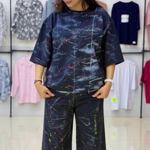 ست تیشرت و شلوار بگ کهکشانی (پک 3 عددی)