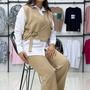 ست جلیقه،شومیز و شلوار شیوا (پک 3 عددی)