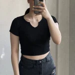 کراپ یقه V (پک 3 عددی)