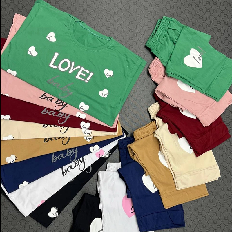 ست تیشرت و شلوارک لاو (پک 4 عددی)