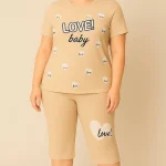 ست تیشرت و شلوارک لاو (پک 4 عددی)