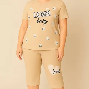 ست تیشرت و شلوارک لاو (پک 4 عددی)