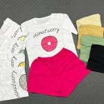 ست کراپ و شورتک دونات (پک 5 عددی)