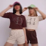 ست کراپ و شورتک سی اچ (پک 3 عددی)