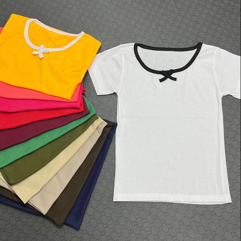 کراپ تین یقه پاپیونی (پک 6 عددی)