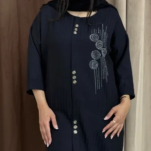تونیک قواره بزرگ نگینی ۹ دکمه (پک 4 عددی)