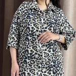 شومیز مانتویی پلنگی (پک 2 عددی)
