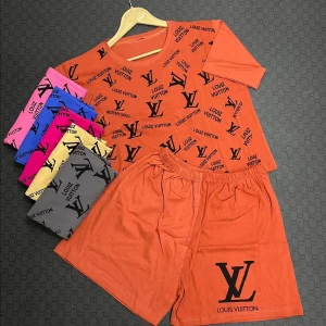 ست کراپ و شورتک LV (پک 3 عددی)