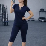 ست تیشرت و شلوارک یقه حلقه (پک 2 عددی)