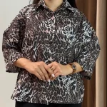 شومیز باکسی نگینی پلنگی (پک 4 عددی)
