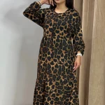 مانتو ساحلی بلند طرح پلنگی (پک 4 عددی)