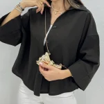 شومیز مانتویی باکسی ساده (پک 2 عددی)