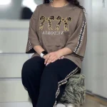 ست تیشرت و شلوار پاپیونی خرجکار پلنگی (پک 4 عددی)