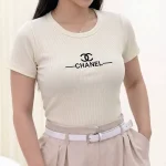 کراپ تیشرت گلدوزی چنل (پک 6 عددی)