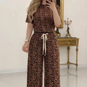 ست تیشرت و شلوار پلنگی (پک 4 عددی)