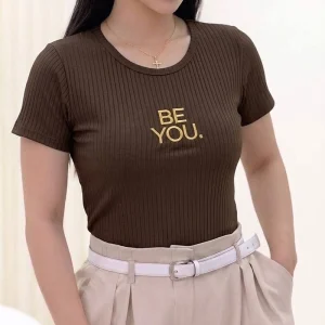 کراپ تیشرت گلدوزی Be You (پک 6 عددی)